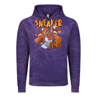 Cloud Purple orange galaxy sneaker girl afro woman Vintage Hoodie - RanaPortraitStore