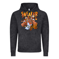 Vintage Black orange galaxy sneaker girl afro woman Vintage Hoodie - RanaPortraitStore