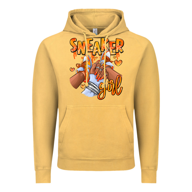 Orange Galaxy Sneaker Girl Afro Woman Vintage Hoodie by RanaPortraitStore | Teevron