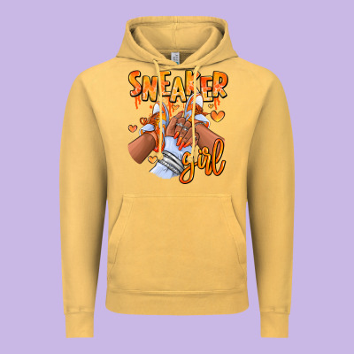 Orange Galaxy Sneaker Girl Afro Woman Vintage Hoodie Designed By Ranaportraitstore