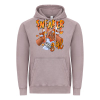 Vintage Zinc orange galaxy sneaker girl afro woman Vintage Hoodie - RanaPortraitStore