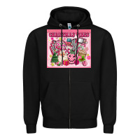 Black 3d retro pink christmas vibes Zipper Hoodie - MaliasSmallBusiness