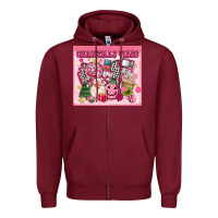 Burgundy 3d retro pink christmas vibes Zipper Hoodie - MaliasSmallBusiness