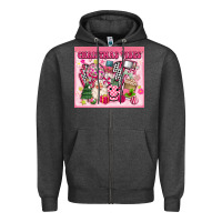 Charcoal Heather 3d retro pink christmas vibes Zipper Hoodie - MaliasSmallBusiness