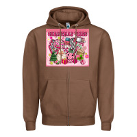 Chestnut 3d retro pink christmas vibes Zipper Hoodie - MaliasSmallBusiness