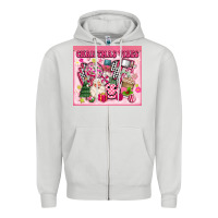 Dove Grey 3d retro pink christmas vibes Zipper Hoodie - MaliasSmallBusiness