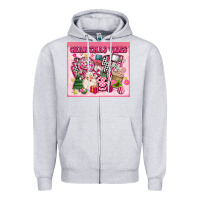 Heather Grey 3d retro pink christmas vibes Zipper Hoodie - MaliasSmallBusiness