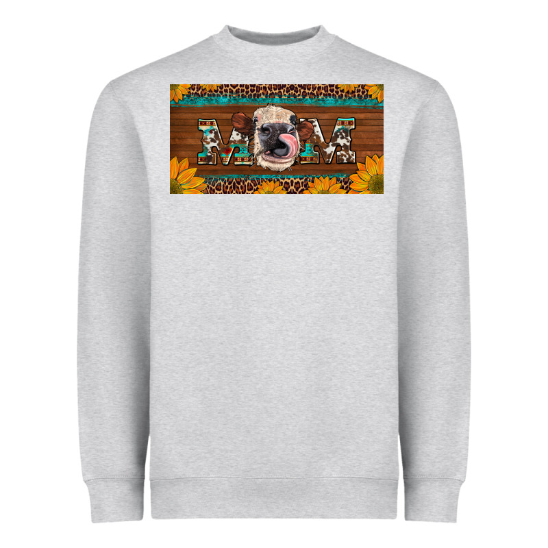 Western Heifer Mom With Sunflowers And Turquoise License Plate Heavyweight Sweatshirt by Artiststas | Teevron
