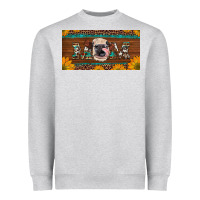 Heather Grey western heifer mom with sunflowers and turquoise license plate Heavyweight Sweatshirt - Artiststas