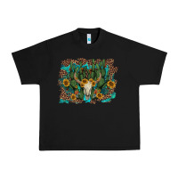 Black leopard bull skull cactus sunflowers Urban Heavy Tee - AdoDesignShop