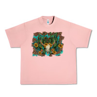 Leopard Bull Skull Cactus Sunflowers Urban Heavy Tee | Teevron