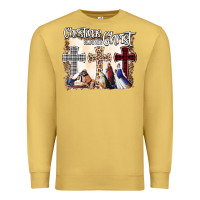 Antique Gold Christmas Begins With Christ Premium Sweatshirt - Bettercallsaul