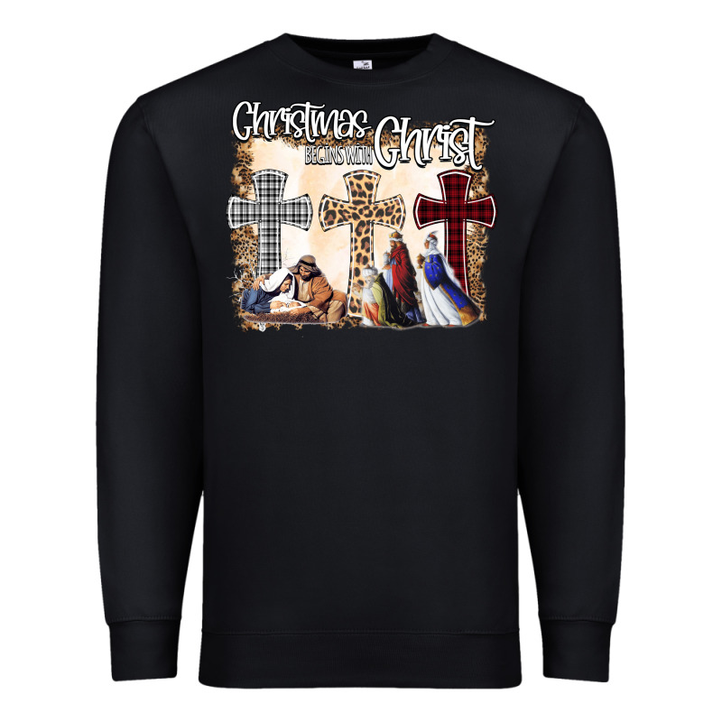 Christmas Begins With Christ Premium Sweatshirt by Bettercallsaul | Teevron