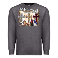 Charcoal Heather Christmas Begins With Christ Premium Sweatshirt - Bettercallsaul