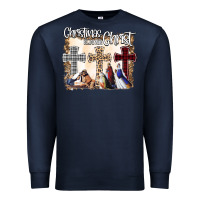 Navy Christmas Begins With Christ Premium Sweatshirt - Bettercallsaul