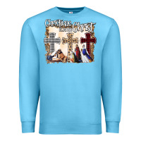 Ocean Blue Christmas Begins With Christ Premium Sweatshirt - Bettercallsaul