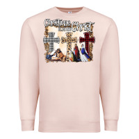 Pale Pink Christmas Begins With Christ Premium Sweatshirt - Bettercallsaul