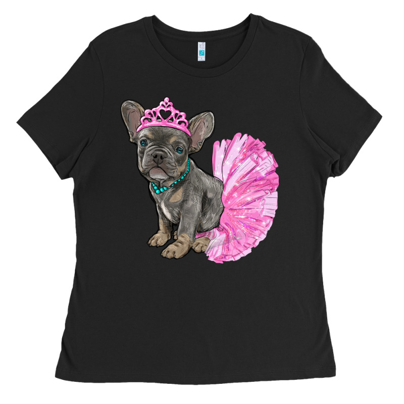 Balerina French Bulldog With Tutu Ladies Tee by RanaPortraitStore | Teevron