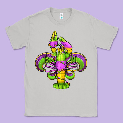 Mardi Gras Crawfish Fleur De Lis Classic Tee Designed By Jasminsmagicworld