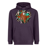 Plum Western Horsehide Texas Flag Heavyweight Hoodie - Bettercallsaul