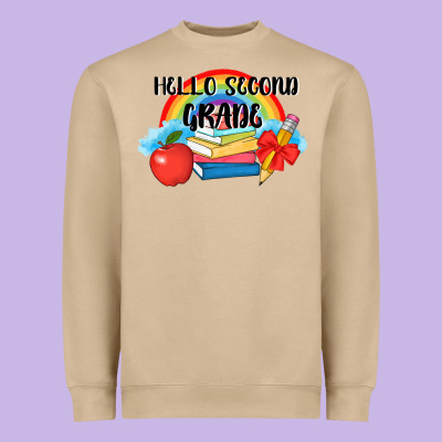 Back To School Hello Second Grade 3200x2400 Heavyweight Sweatshirt Designed By Adodesignshop