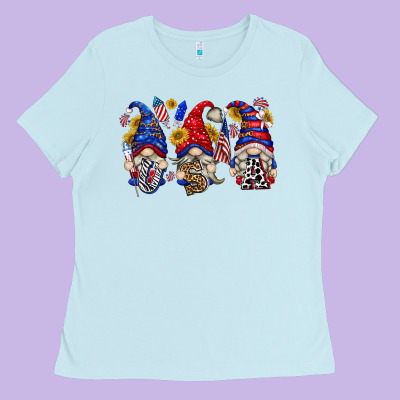 Usa With Gnome Billie Wilder Ladies Tee Designed By Texasbilliewilder