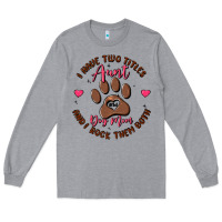 Heather Grey i have two titles aunt and dog mom Long Sleeve Tee - MaliasSmallBusiness