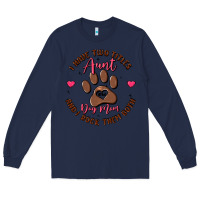 Navy i have two titles aunt and dog mom Long Sleeve Tee - MaliasSmallBusiness