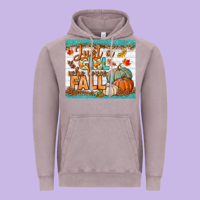 Just A Girl Who Loves Fall Mousepad Vintage Hoodie Designed By Bundleandbundleshop