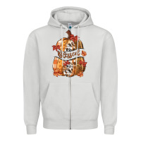 Dove Grey blessed Zipper Hoodie - MaliasSmallBusiness