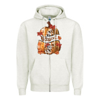 Oatmeal Heather blessed Zipper Hoodie - MaliasSmallBusiness