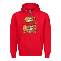 Red blessed Zipper Hoodie - MaliasSmallBusiness