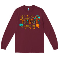 Burgundy one thankful mama Long Sleeve Tee - JahusDesignShop