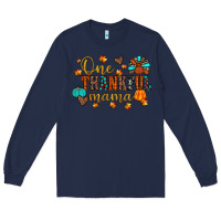 Navy one thankful mama Long Sleeve Tee - JahusDesignShop