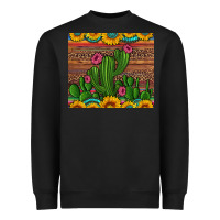 Black sunflowers turquoise serape cactus tumbler Heavyweight Sweatshirt - Artiststas