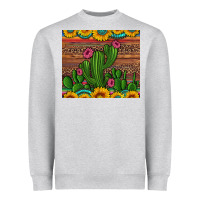 Heather Grey sunflowers turquoise serape cactus tumbler Heavyweight Sweatshirt - Artiststas