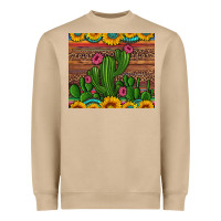 Mushroom sunflowers turquoise serape cactus tumbler Heavyweight Sweatshirt - Artiststas