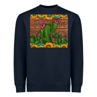 Navy sunflowers turquoise serape cactus tumbler Heavyweight Sweatshirt - Artiststas