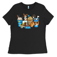 Black corgi coffee cups Ladies Tee - Zillion Design Studio