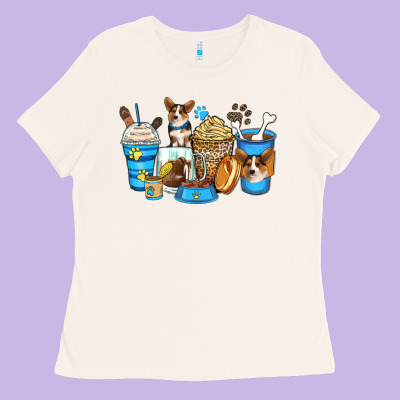 Corgi Coffee Cups Ladies Tee Designed By Zillion Design Studio
