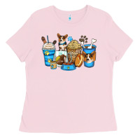 Bubblegum Pink corgi coffee cups Ladies Tee - Zillion Design Studio