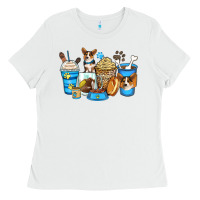 White corgi coffee cups Ladies Tee - Zillion Design Studio
