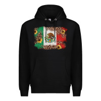 Black Mexican Flag with Leopard Premium Hoodie - texasbilliewilder