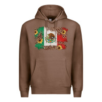 Chestnut Mexican Flag with Leopard Premium Hoodie - texasbilliewilder