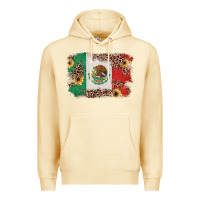 Pina Colada Mexican Flag with Leopard Premium Hoodie - texasbilliewilder