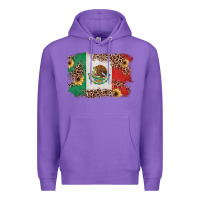 Purple Mexican Flag with Leopard Premium Hoodie - texasbilliewilder