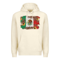 Sandshell Mexican Flag with Leopard Premium Hoodie - texasbilliewilder
