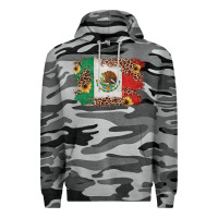 Slate Camo Mexican Flag with Leopard Premium Hoodie - texasbilliewilder