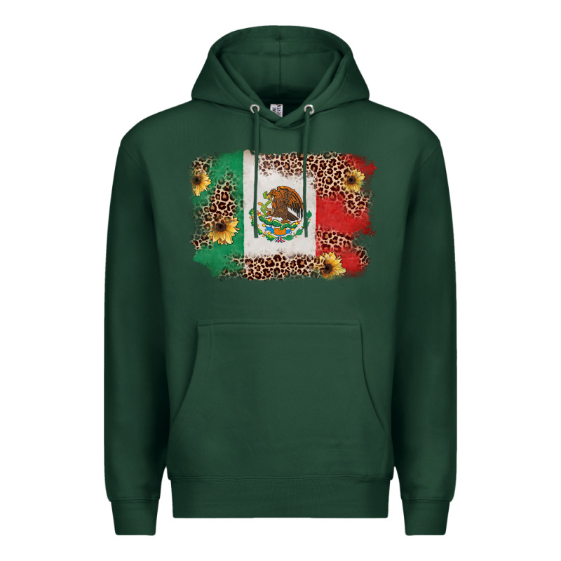 Mexican Flag With Leopard Premium Hoodie by texasbilliewilder | Teevron