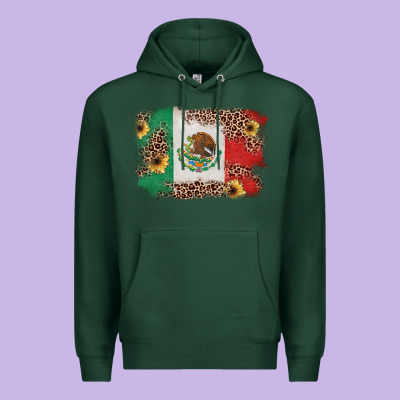Mexican Flag With Leopard Premium Hoodie Designed By Texasbilliewilder